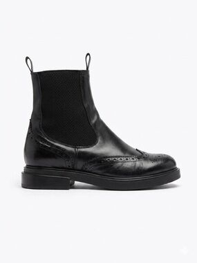 Gravity Pope Leather Brogue Lug Sole Chelsea Boots Size 40/ 9.5 US